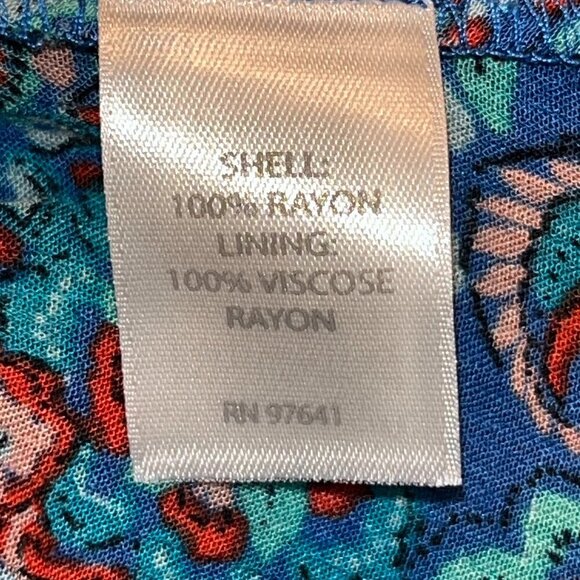 J. JILL COASTAL RUFFLES Midi Dress Royal Blue Paisley Print - New with Tags - S - Picture 15 of 16